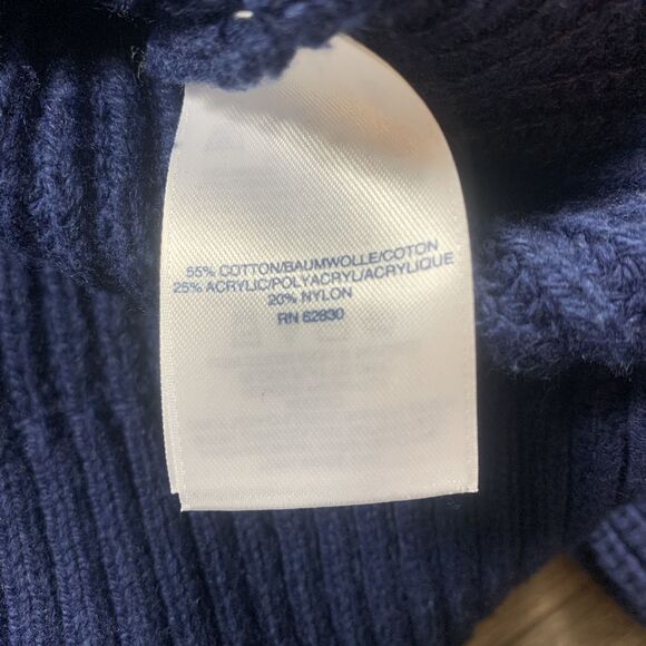 Lands' End Lofty Bobbie Navy Blue Green V-Neck Tennis Sweater Women's XL - Picture 7 of 7